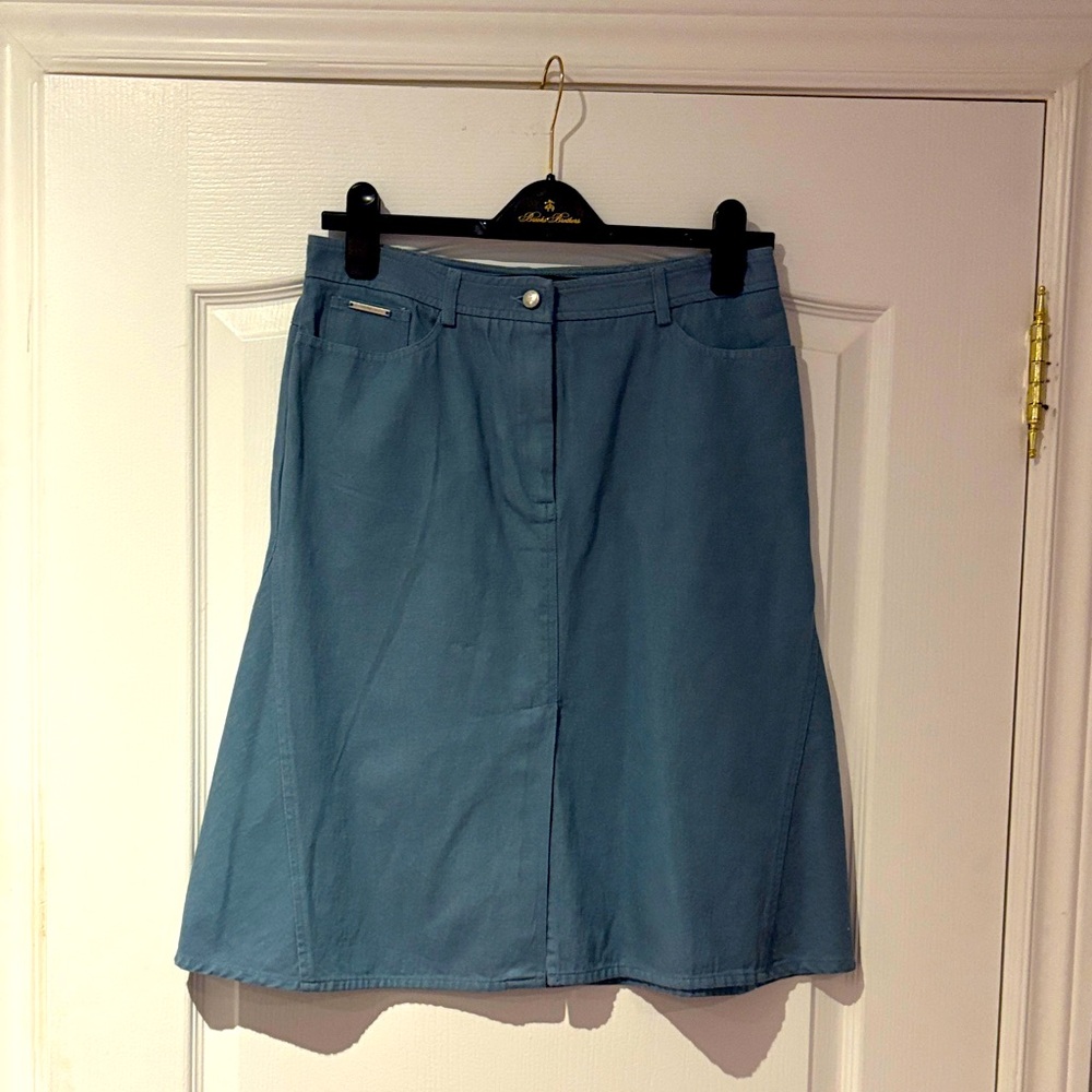 Valentino Jeans Chambray A-Line Skirt with side panels